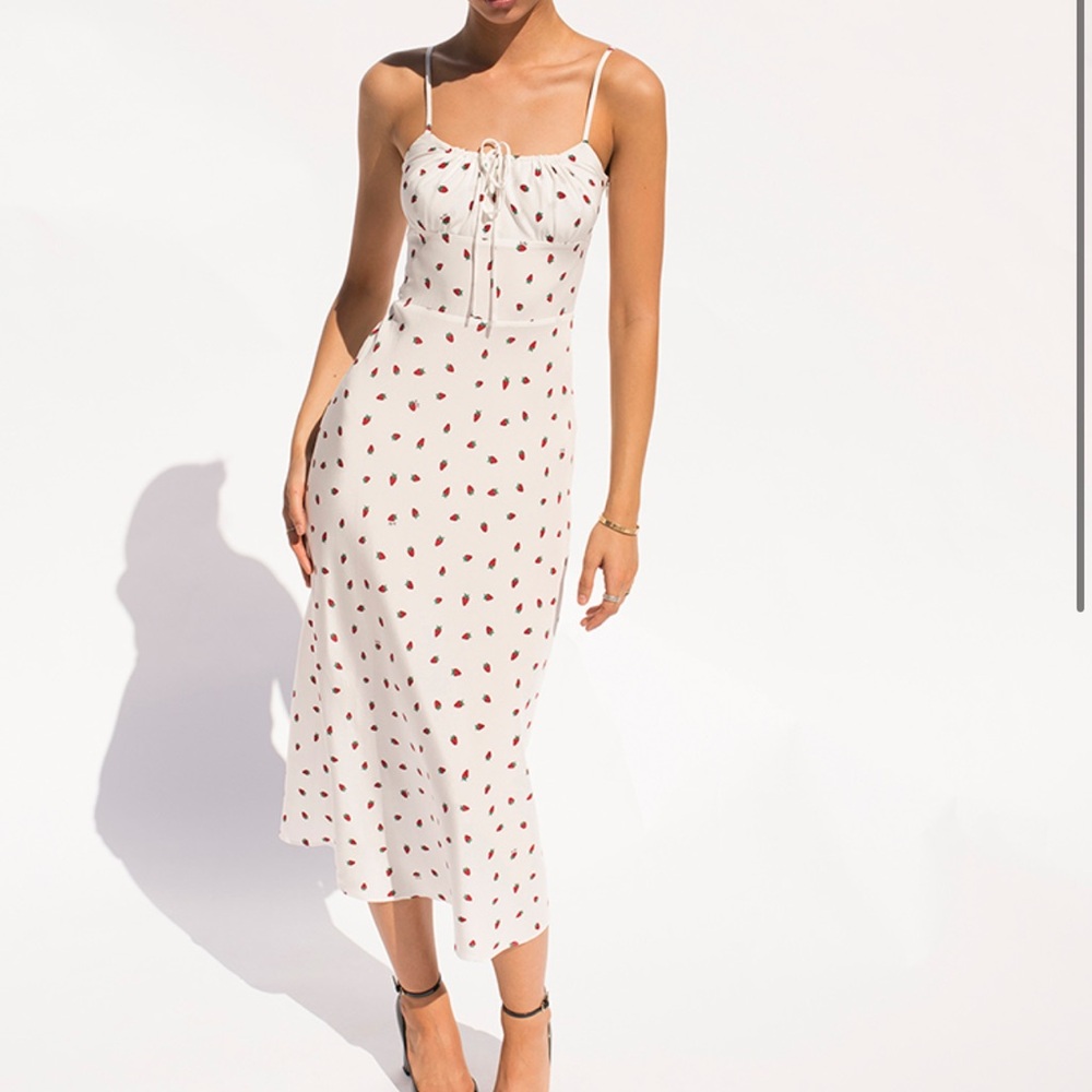 Realisation Par Alba Dress - White Strawberry